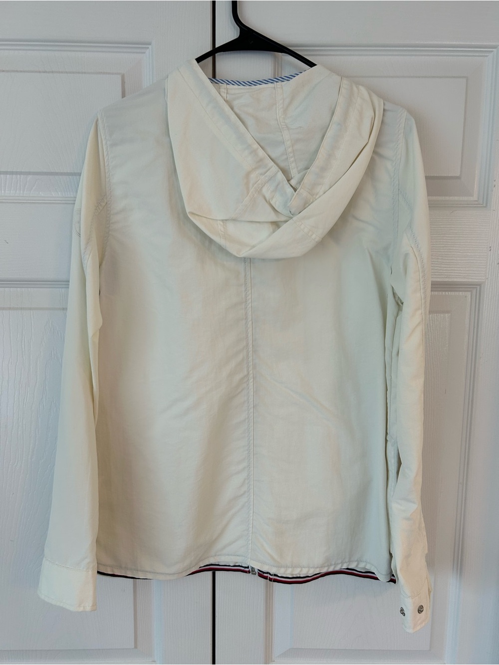 NWOT Tommy Hilfiger Women’s White Full Zip Snap Button Windbreaker Jacket Size S - Picture 2 of 14